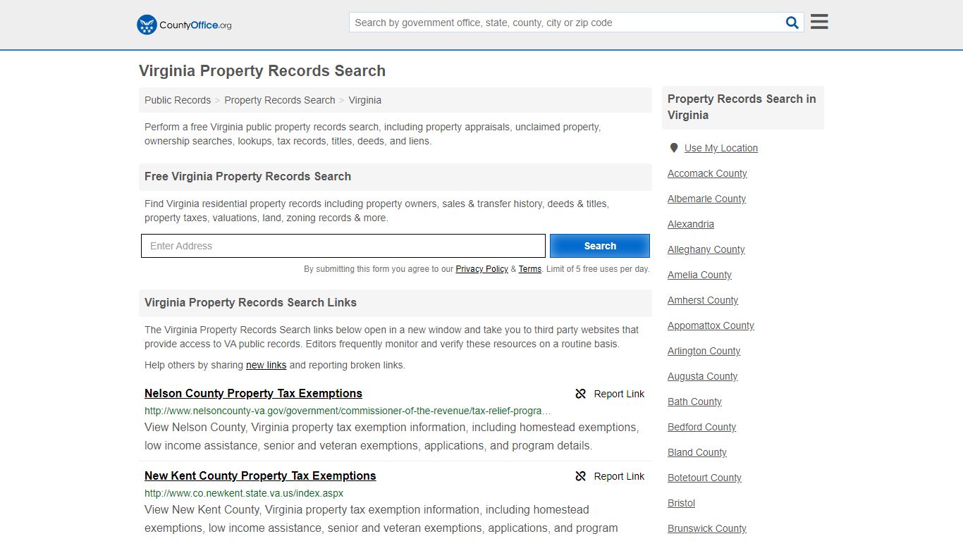 Property Records Search - Virginia (Assessments, Deeds ...